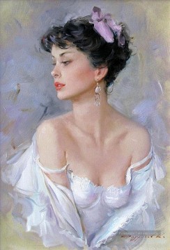 Une jolie femme KR 019 Impressionist Peinture à l'huile